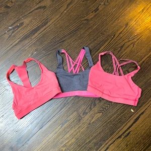 Grey and pink lululenon bra 3 pack